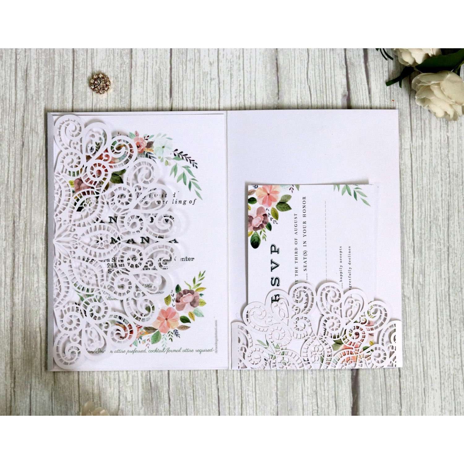 White Invitation Card New Wedding Card Laser Cut Iridescent Paper Annual Meeting Invitation Card